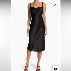 Satin Cowl Neck Midi Dress